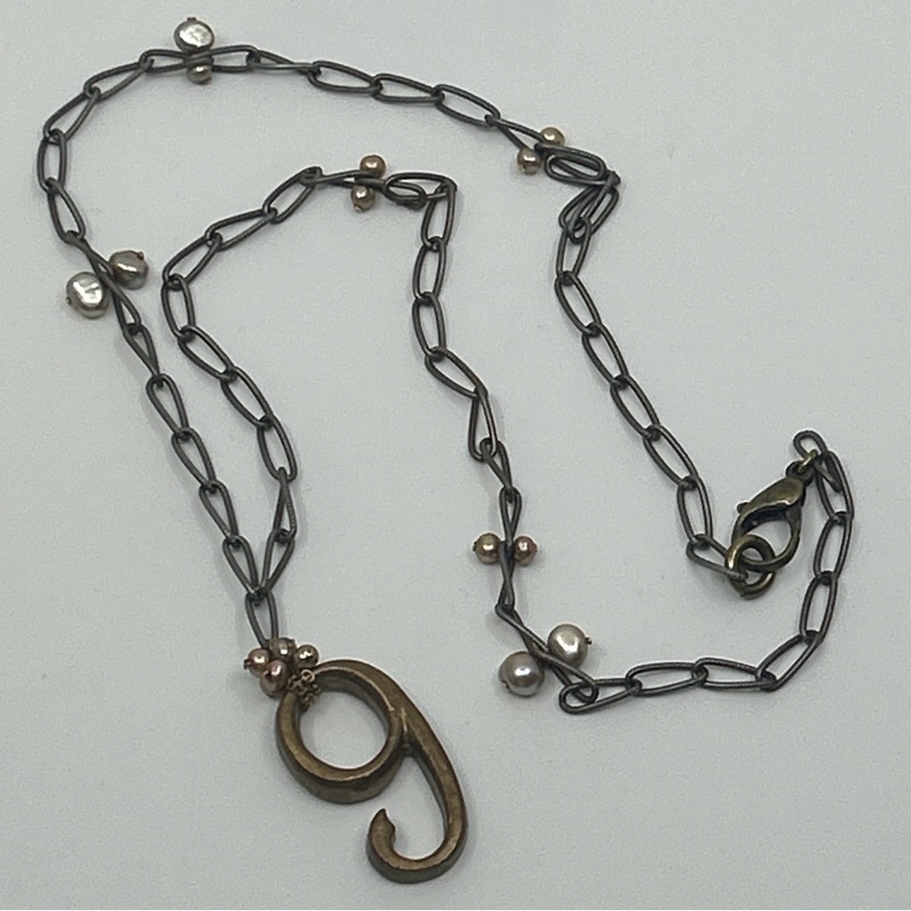 Vintage Lulu Frost Plaza Number 9 Chain Necklace Pearls Numerology